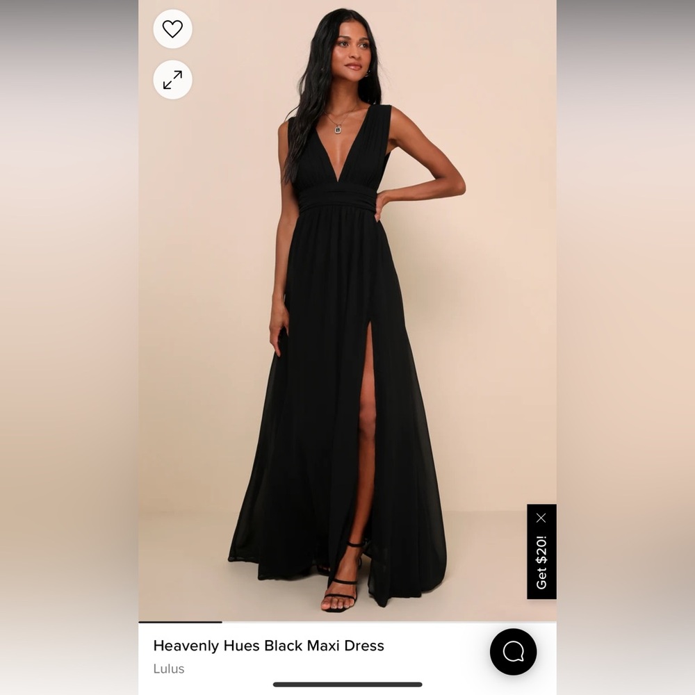 Lulus Heavenly Hues Black Maxi Dress, Size XL. Worn once & dry cleaned.